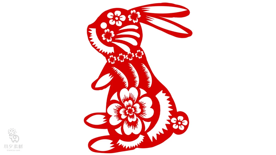 2023年兔年新年春节金箔剪纸雕刻元素图案图形png免扣PSD设计素材【022】